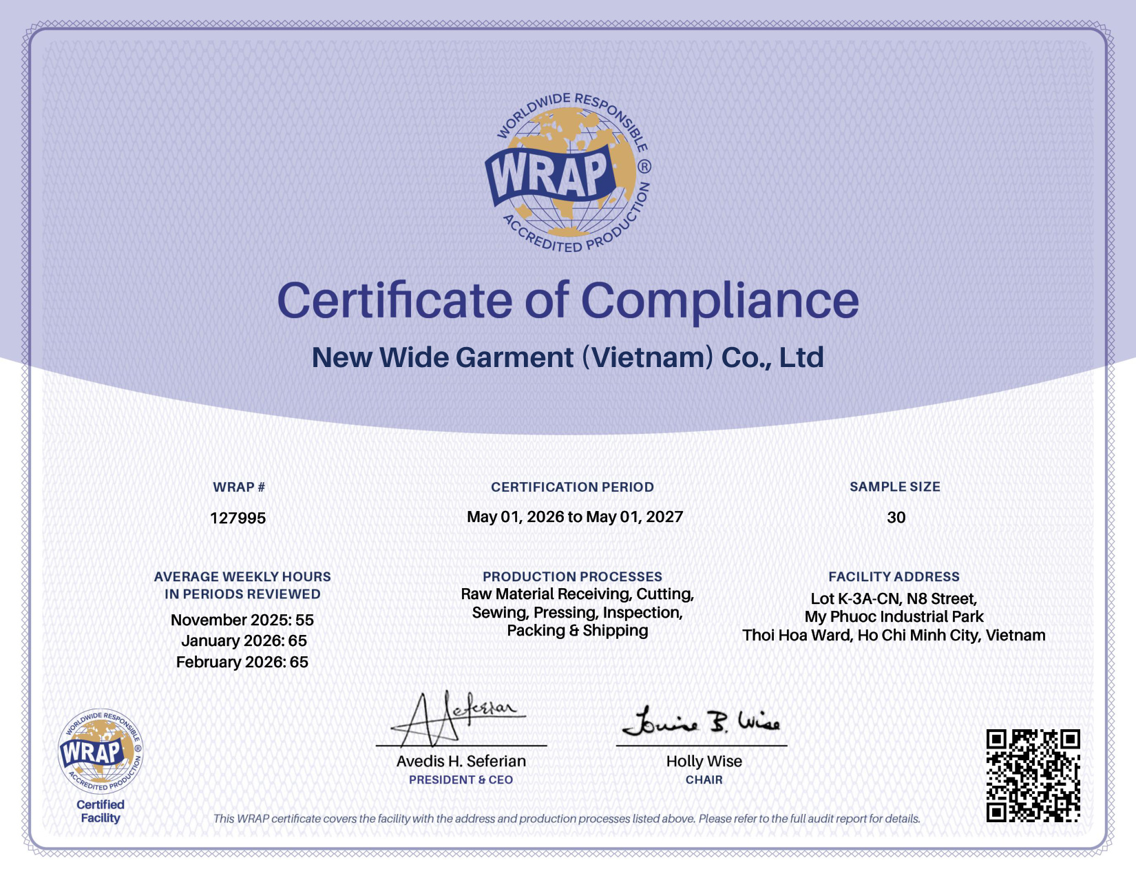 WRAP Certificate